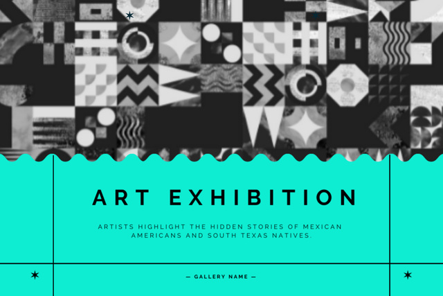 Modèle de visuel Captivating Art Exhibition Promotion with Modern Pattern - Postcard 4x6in