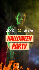 Scary Halloween Party With Zombie Costume