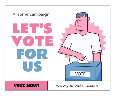 Voter Voting for Best Candidate Facebook Design Template