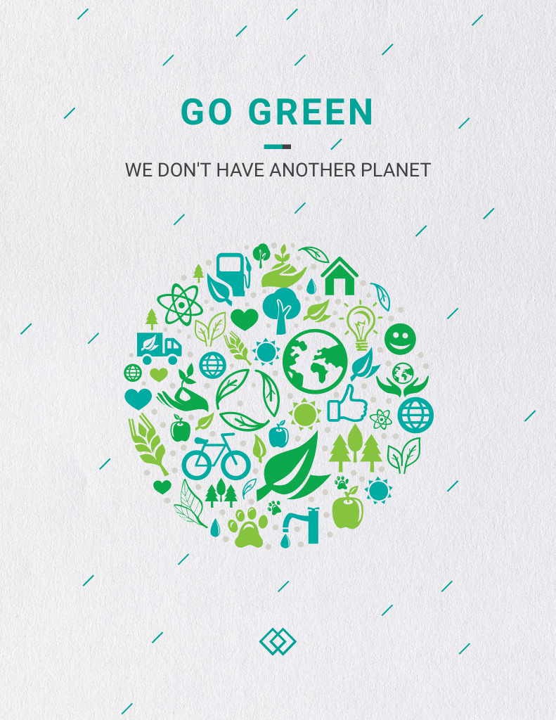 Green Horizons Forum with Ecology Concept Flyer 8.5x11in tervezősablon
