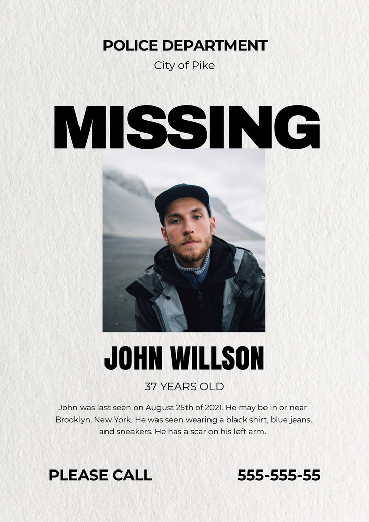 Ad about Person is Lost Poster B2 Design Template