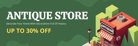 Discount on Home Decor at Antique Store Twitter Design Template