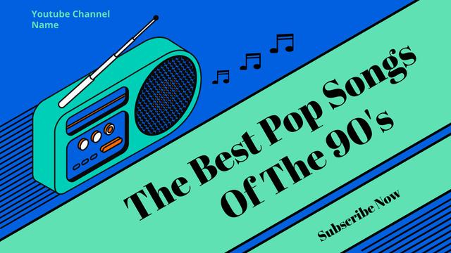 Ad of The Best Pop Songs Youtube Thumbnail Design Template