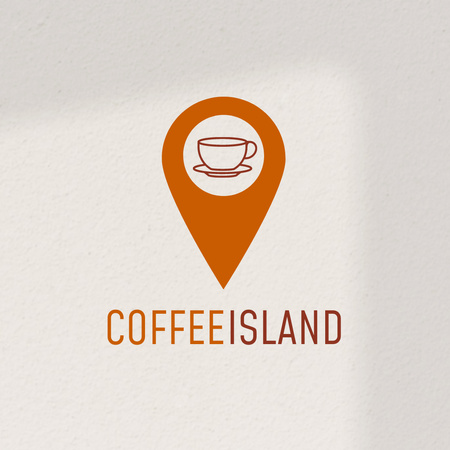 Emblema da cafeteria com xícara e marca Logo Modelo de Design