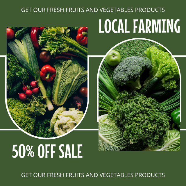 Appetizing Fresh Vegetables with Discount at Local Market Instagram AD Design Template