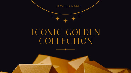 Template di design Annuncio della collezione di gioielli d'oro Title 1680x945px