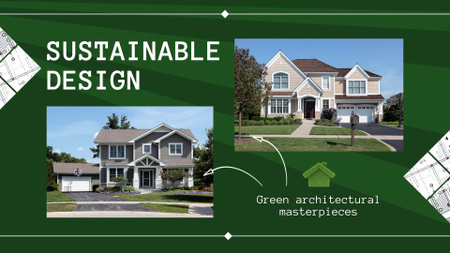 Projetos de casas arquitetônicas verdes Full HD video Modelo de Design