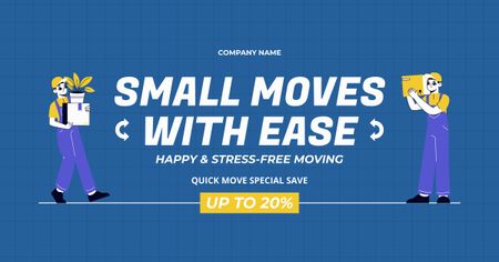 Illustration of Delivers for Moving Services Ad Facebook AD Design Template