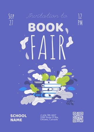Book Fair Announcement Invitation Modelo de Design