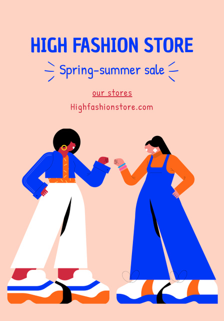 Template di design Illustration of Stylish Women for Summer Sale Poster 28x40in