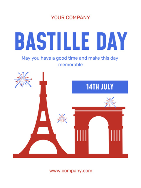 Happy Bastille Day Poster US tervezősablon