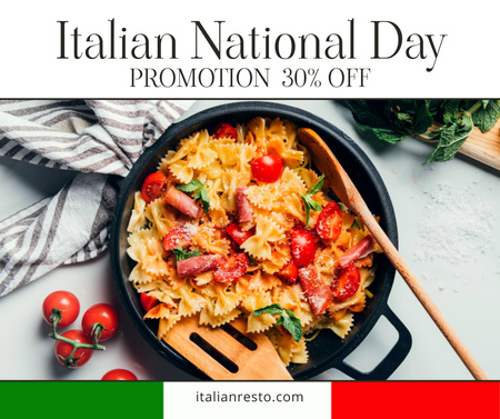 Ontwerpsjabloon van Facebook van National Italian Day Pizza Discount