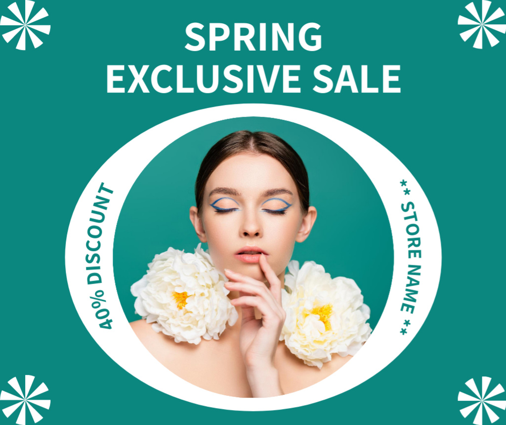 Ontwerpsjabloon van Facebook van Exclusive Spring Sale Announcement