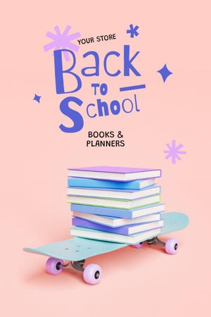 Ontwerpsjabloon van Postcard 4x6in Vertical van Perfect Back to School With Books And Schedulers Offer