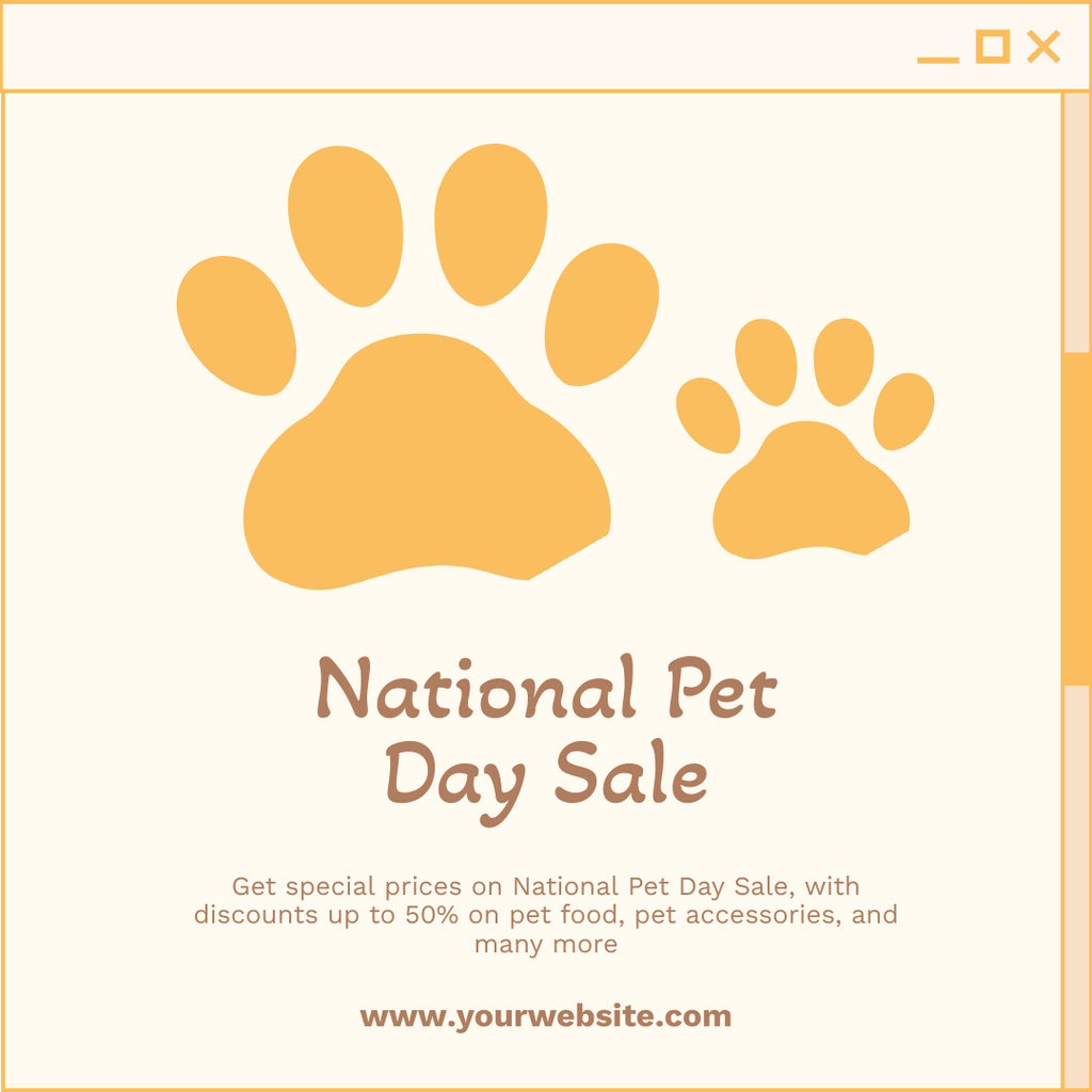 Designvorlage Pet Day Sale für Instagram