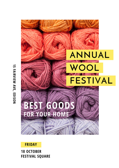 Annual wool festival Annoucement Poster Design Template