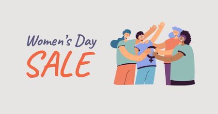 Modèle de visuel journée des femmes vente avec mère tenant fille - Facebook AD