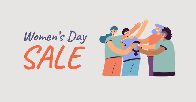 Modèle de visuel Women's Day Sale with Mother holding Daughter - Facebook AD