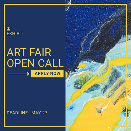 Plantilla de diseño de Art Fair Open Call Announcement Instagram AD 