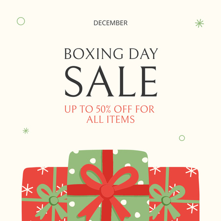 Modèle de visuel Boxing Day Sale Announcement - Animated Post