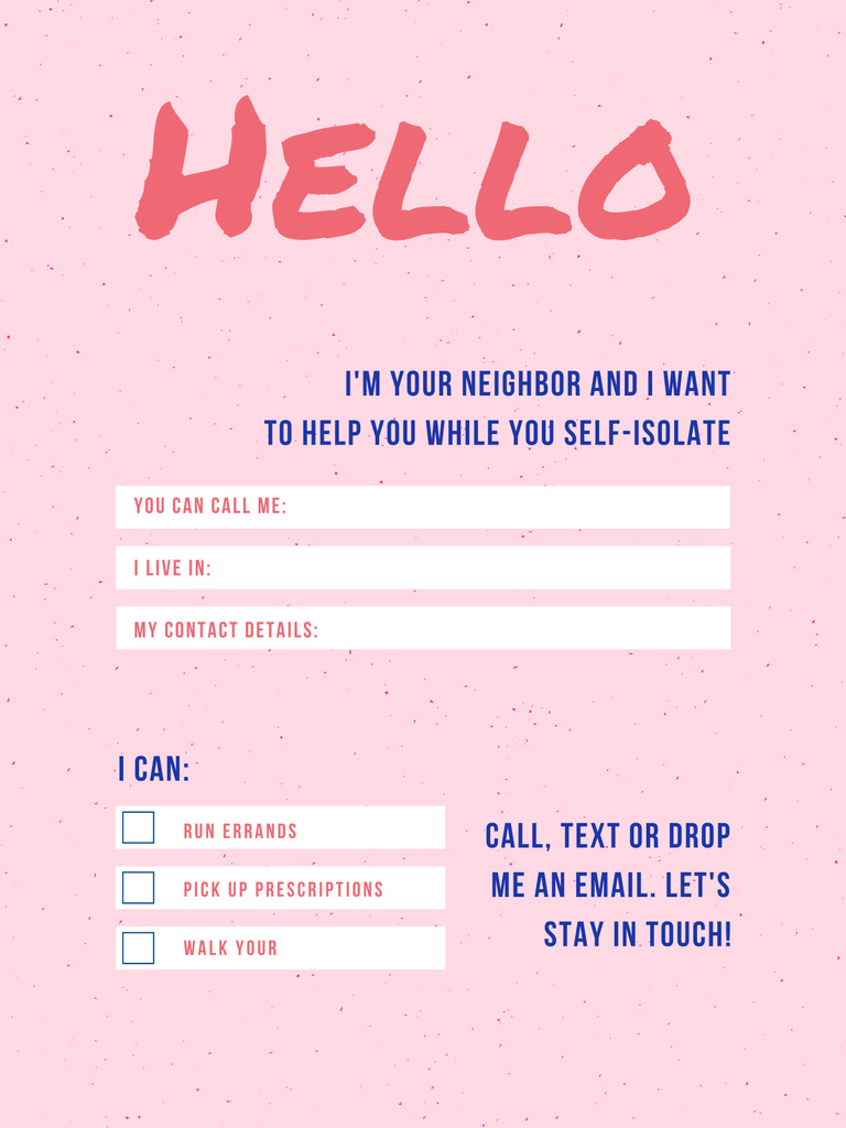Self-Isolation Awareness with Notice for Elder People In Pink Poster 36x48in Design Template