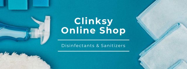 Sanitizer and Soap in blue Facebook cover Design Template