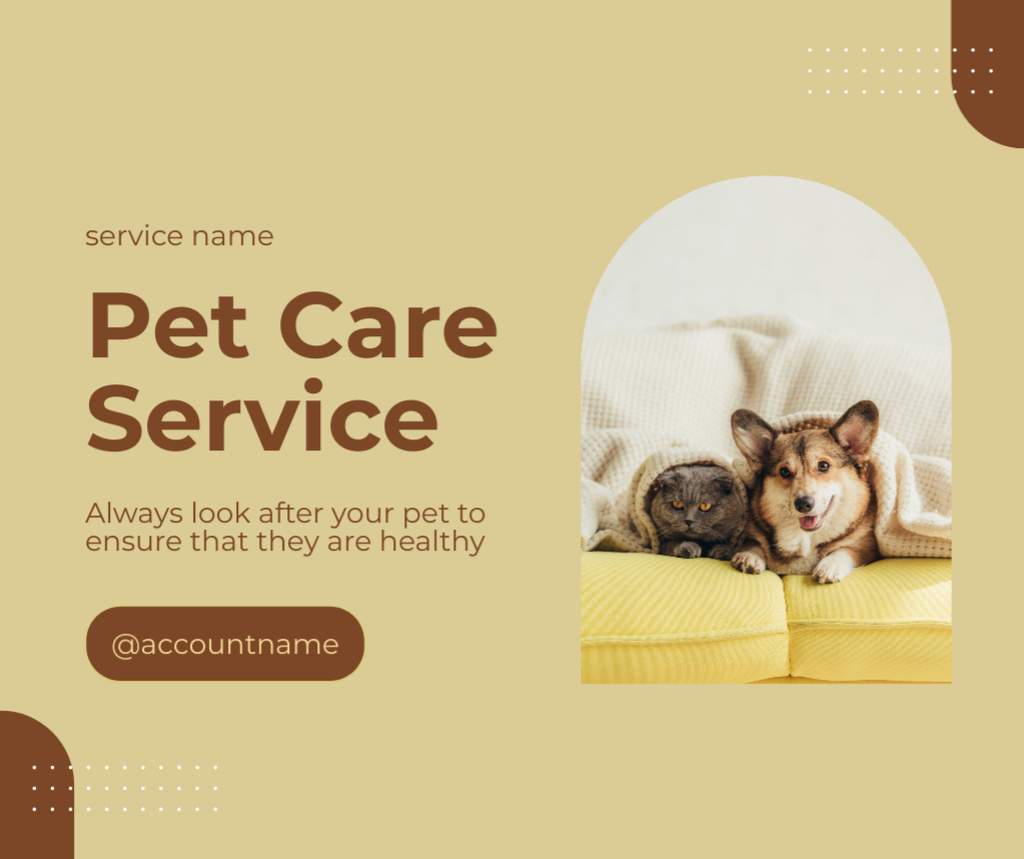 Ontwerpsjabloon van Facebook van Exclusive Pet Care Service Ad