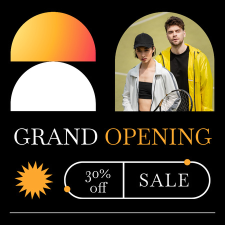 Modèle de visuel Inauguration d'un magasin de vêtements avec offre de vente - Instagram AD