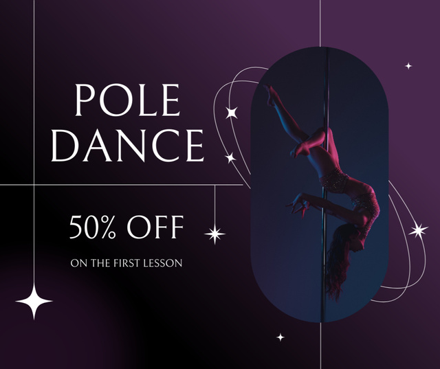 Discount Offer on Pole Dance Classes Facebook Πρότυπο σχεδίασης