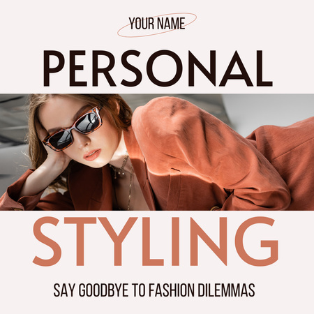 Platilla de diseño Trend and Style Consultation Offer with Trendy Dressed Woman Instagram