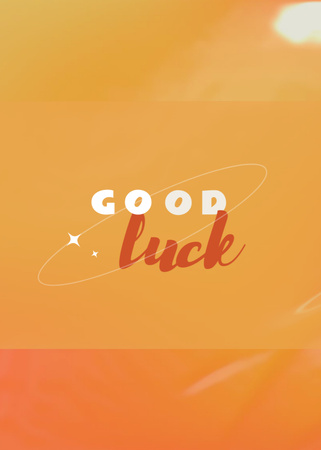 Good Luck Wishes in Orange Postcard 5x7in Vertical Design Template