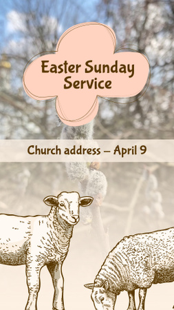 Modèle de visuel Service festif à l'église le dimanche de Pâques - Instagram Video Story