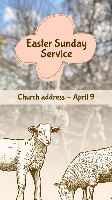 Festive Service In Church At Easter Sunday Instagram Video Story Design Template