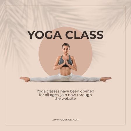 Designvorlage Yoga-Kurs-Anzeige Beige für Instagram