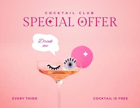 Cocktail Club Special Offer Flyer 8.5x11in Horizontal tervezősablon