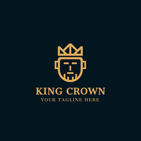王様の社章 Logo 1080x1080pxデザインテンプレート