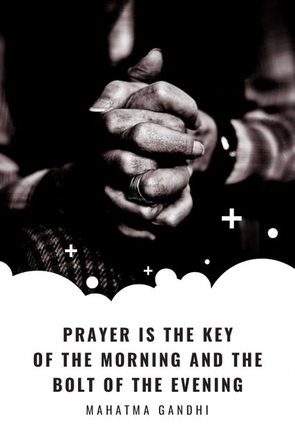 Faith Quote Hands Clasped in Prayer Tumblr Modelo de Design