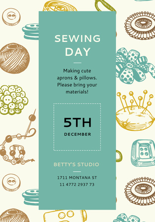 Sewing day event Announcement Poster 28x40in Design Template