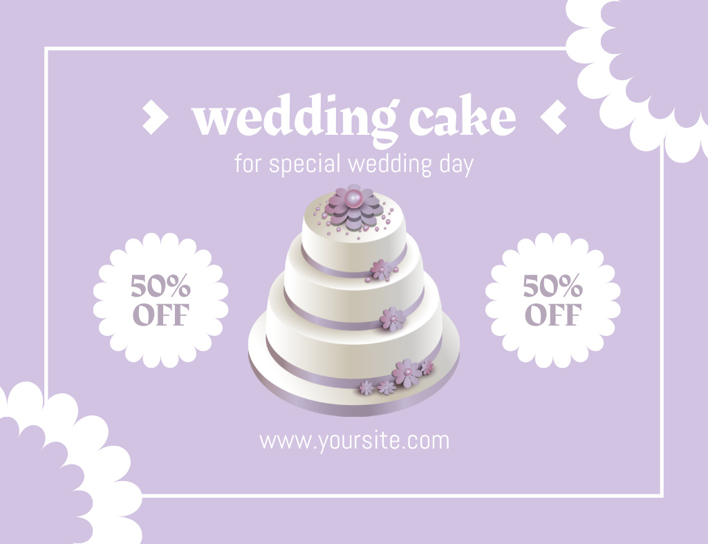 Modèle de visuel Delicious Wedding Desserts - Thank You Card 5.5x4in Horizontal