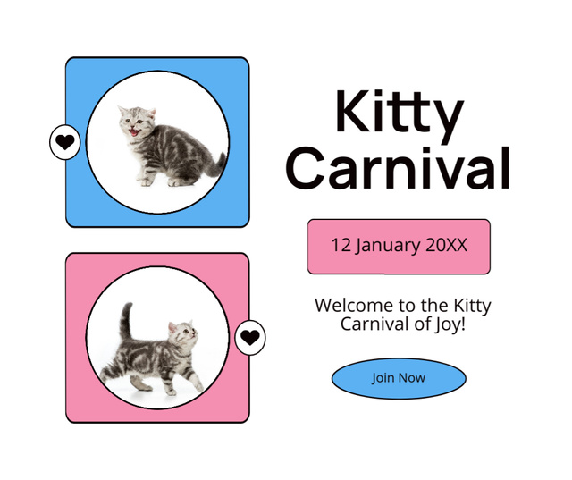 Kitties Carnival Alert Facebook Design Template