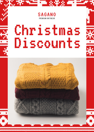 Plantilla de diseño de Christmas Sale Stack of Sweaters Flayer 