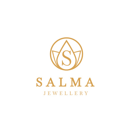 Jewellery Shop Ad with Emblem Logo Design Template