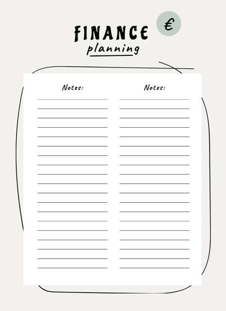 Financial Planning With Money Symbol Notepad 4x5.5in – шаблон для дизайна