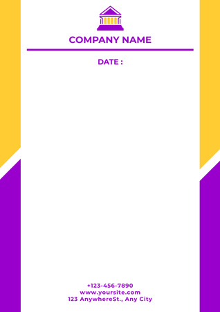 Letter from Company with Illustration of Building Letterhead Design Template