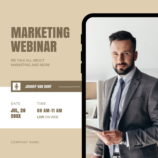 Competent Marketing Webinar Announcement In Summer Instagram ADデザインテンプレート