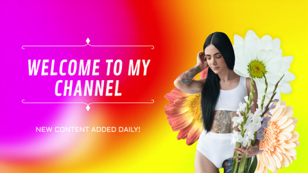 Template di design Floral Channel With Daily Content YouTube intro