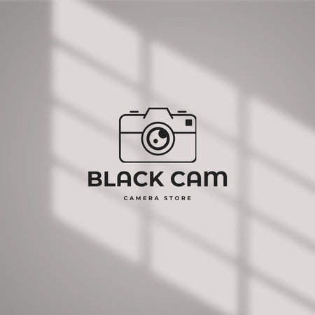 Emblem of Camera Store with Window Shadow Logo 1080x1080px Πρότυπο σχεδίασης