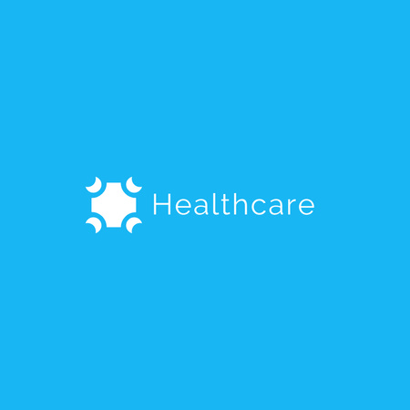 Health Care Center Advertisement on Blue Logo 1080x1080px Πρότυπο σχεδίασης