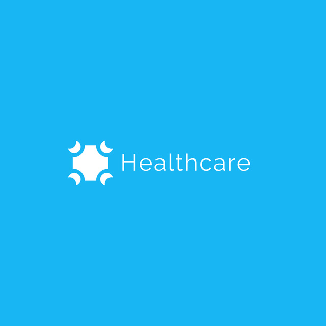 Health Care Center Advertisement on Blue Logo 1080x1080px Design Template
