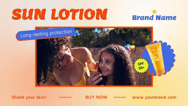 Sun Lotion For Skin Protection With Discount Offer Full HD video Šablona návrhu